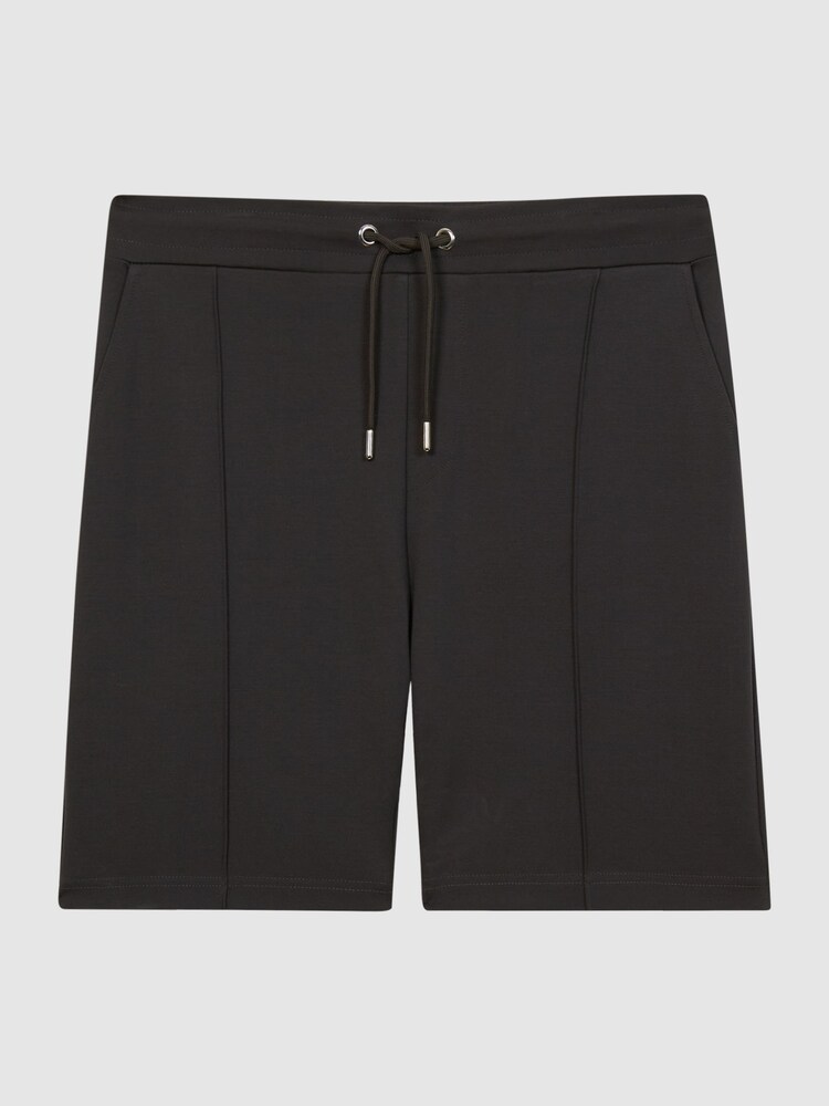 Reiss Smoke Cullen Drawstring Pintuck Shorts - Image 2 of 5 Reiss Smoke Cullen Drawstring Pintuck Shorts - Image 2 of 5