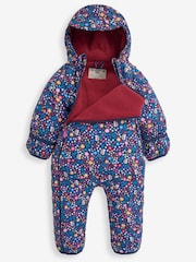 JoJo Maman Bébé Navy Blue Woodland Waterproof Fleece Lined Puddle Suit - Image 5 of 10