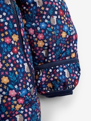 JoJo Maman Bébé Navy Blue Woodland Waterproof Fleece Lined Puddle Suit - Image 7 of 10