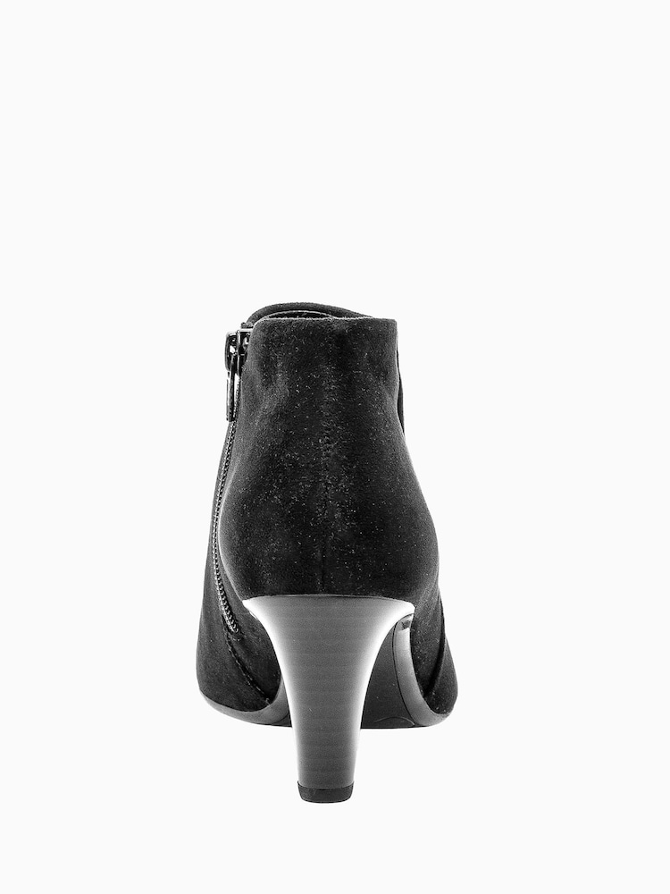 Gabor Fatale Velour Ankle Black Boots - Image 5 of 5
