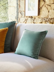 Teal Blue 43 x 43cm Matte Velvet Cushion - Image 1 of 1