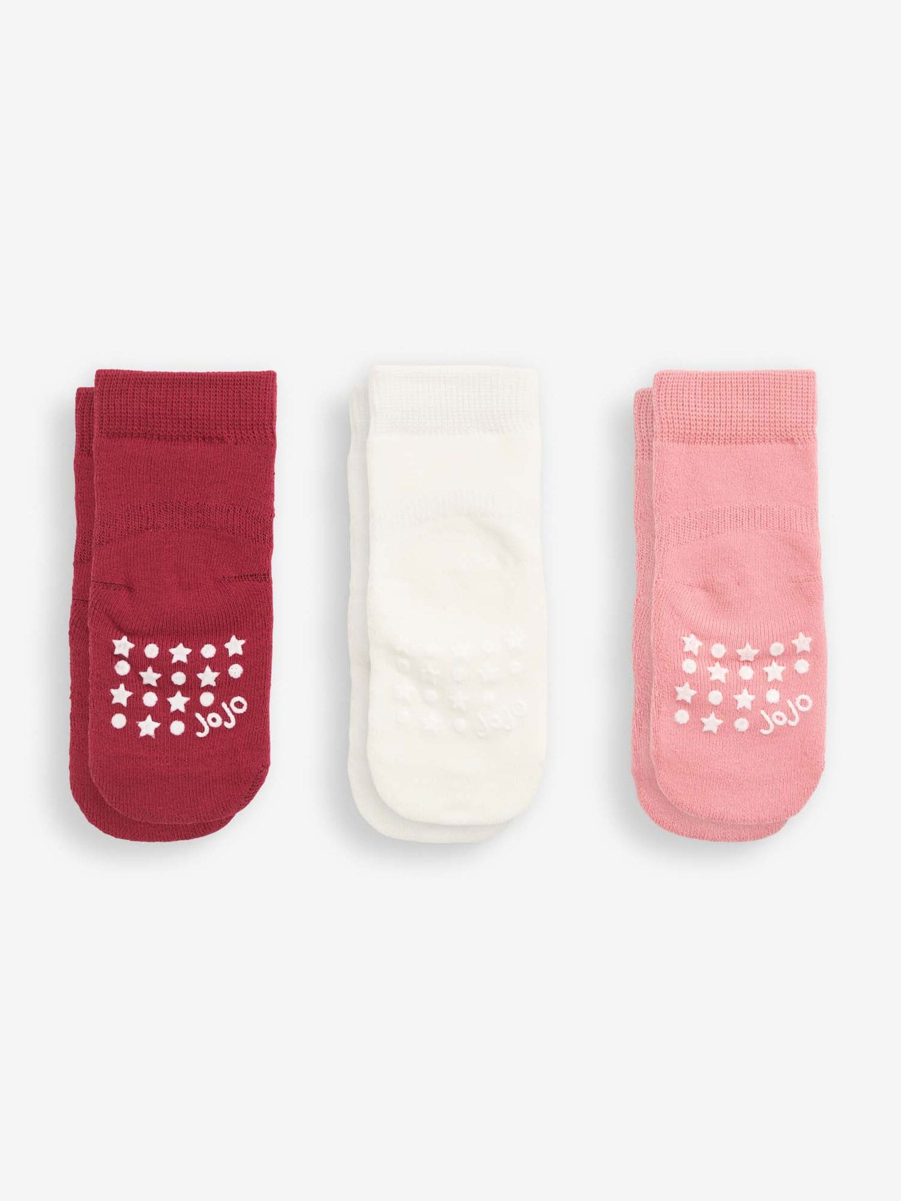JoJo Maman Bébé Natural Blue 3-Pack Extra Thick Socks view 1