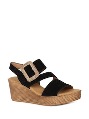 Gabor Black Embrace High Wedge Sandals - Image 2 of 5
