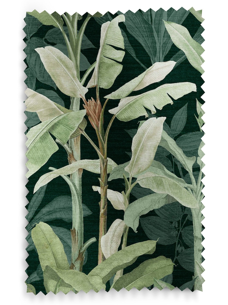 Graham & Brown Emerald Green Borneo Made to Measure 100% Cotton Curtains - Image 9 of 9