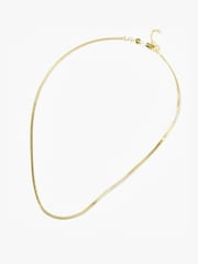 Oliver Bonas Gold Plated Zale Skinny Snake Chain Necklace - Image 1 of 5