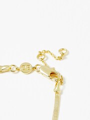 Oliver Bonas Gold Plated Zale Skinny Snake Chain Necklace - Image 3 of 5