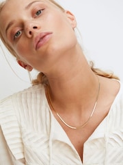 Oliver Bonas Gold Plated Zale Skinny Snake Chain Necklace - Image 5 of 5