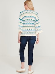 M&co Strickpullover mit Zickzackmuster, Blau - Bild 2 von 5