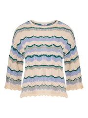 M&co Strickpullover mit Zickzackmuster, Blau - Bild 5 von 5