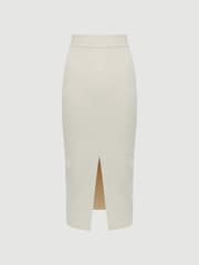 Reiss White Erin Knitted Co Ord Midi Skirt - Image 2 of 6