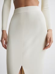 Reiss White Erin Knitted Co Ord Midi Skirt - Image 4 of 6