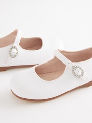 White Stain Resistant Satin Wide Fit (G) Bridesmaid Collection Mary Jane Occasion Shoes - Image 1 of 3