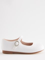 White Stain Resistant Satin Wide Fit (G) Bridesmaid Collection Mary Jane Occasion Shoes - Image 2 of 3