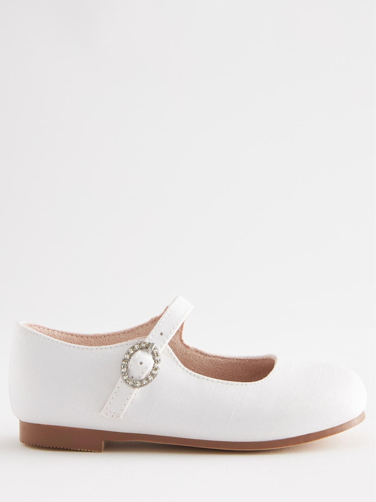 White Stain Resistant Satin Wide Fit (G) Bridesmaid Collection Mary Jane Occasion Shoes - Image 2 of 3