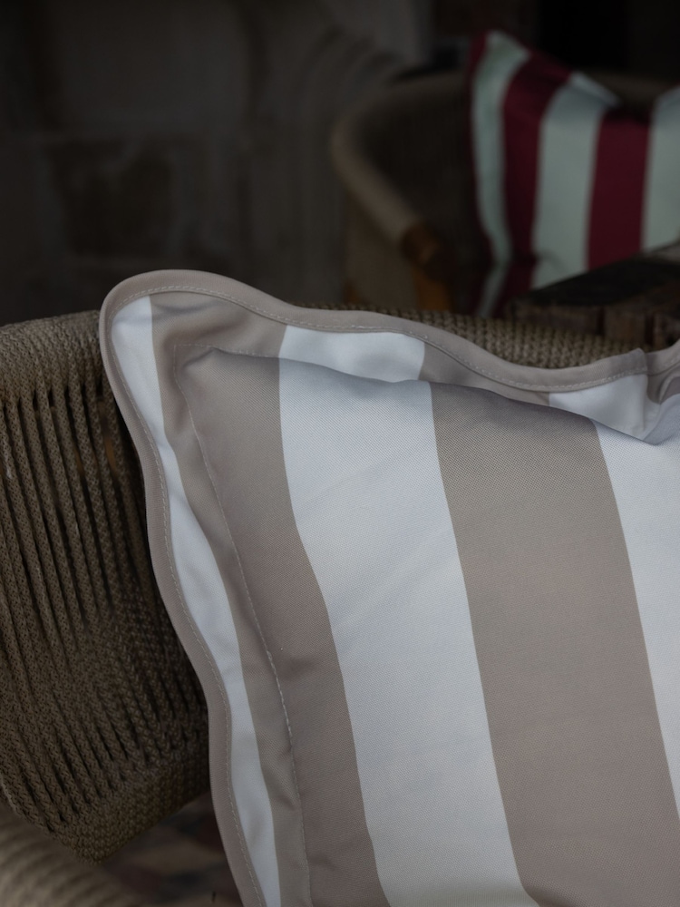 Ellenvale Interiors Greige Outdoor Scalloped Cushion Cover 45 X 45cm - Image 2 of 3