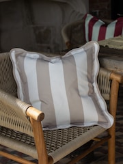 Ellenvale Interiors Greige Outdoor Scalloped Cushion Cover 45 X 45cm - Image 3 of 3