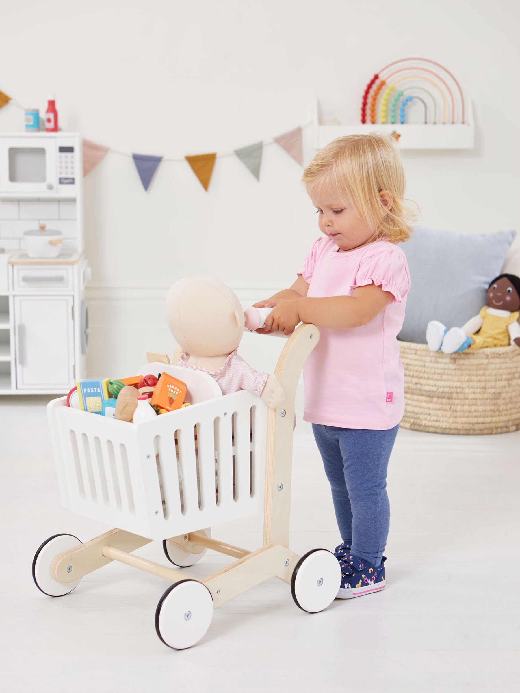 Childs wooden trolley hot sale