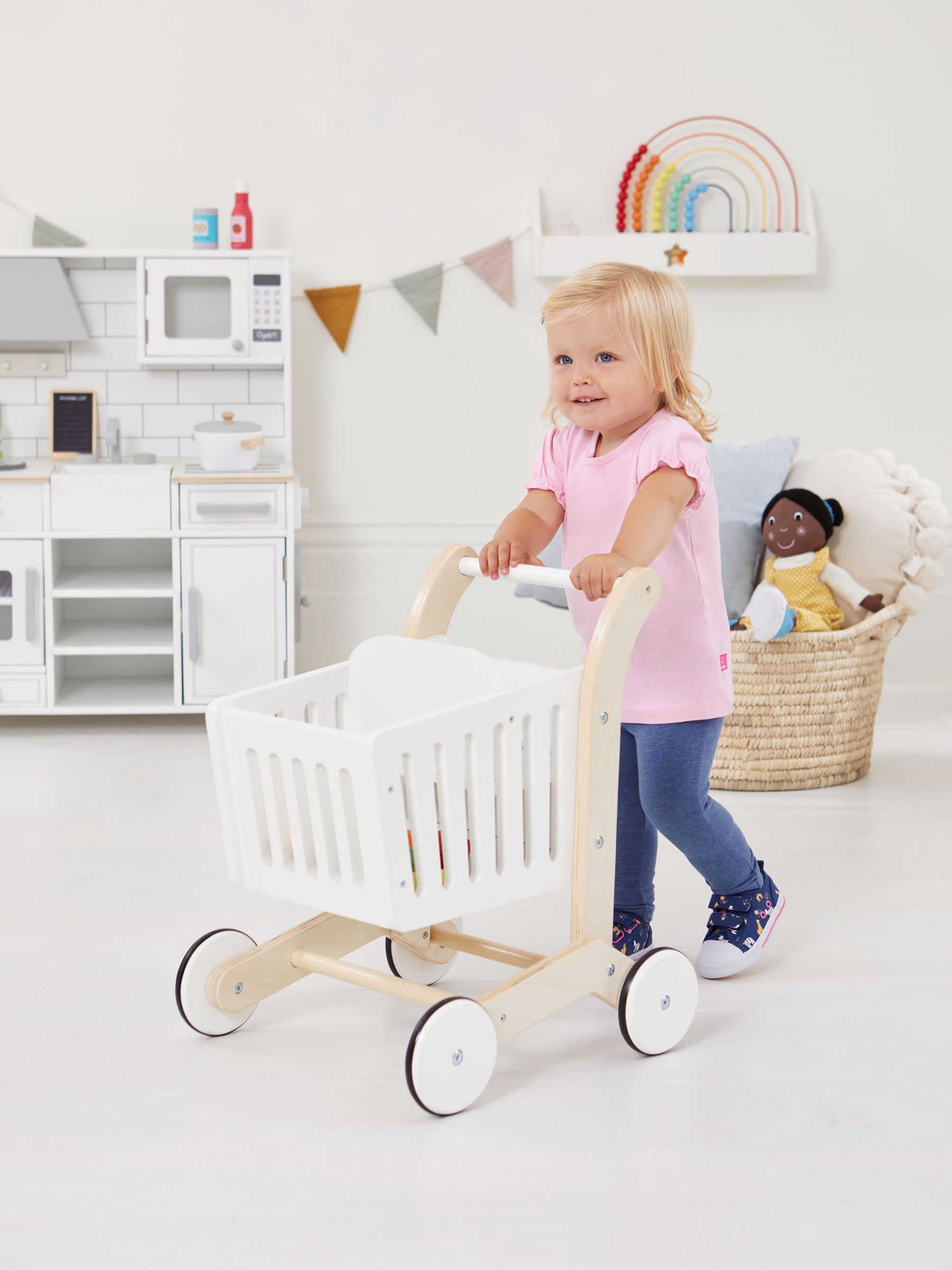 Buy JoJo Maman Bebe Wooden Shopping Trolley from Next Ireland