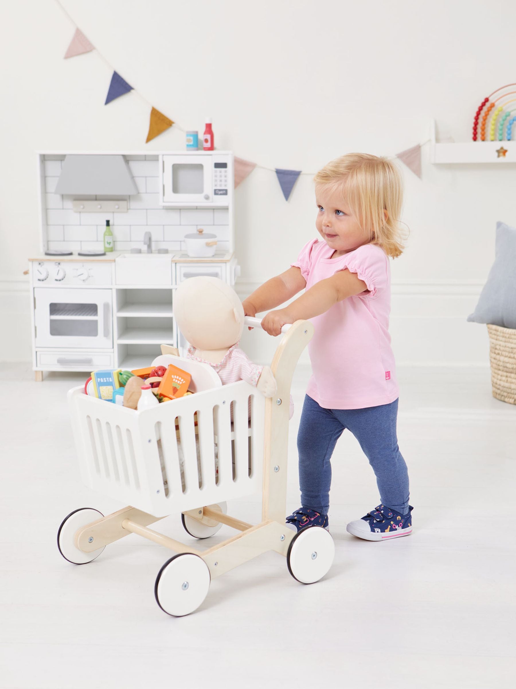 Buy JoJo Maman Bebe Wooden Shopping Trolley from Next Ireland