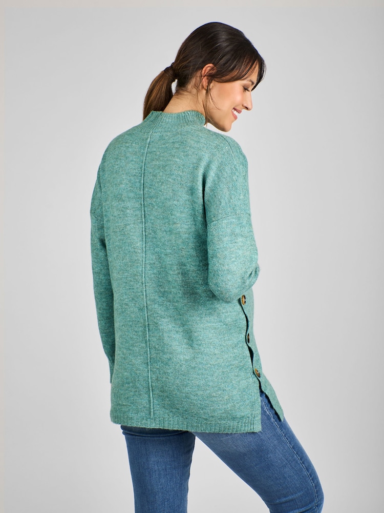 JoJo Maman Bébé Sage Green Turtle Neck Maternity & Nursing Jumper - Image 2 of 4