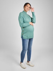 JoJo Maman Bébé Sage Green Turtle Neck Maternity & Nursing Jumper - Image 3 of 4