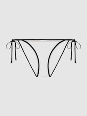 Reiss White/Neutral Sadie Side Tie Lattice Bikini Bottoms - Image 2 of 5