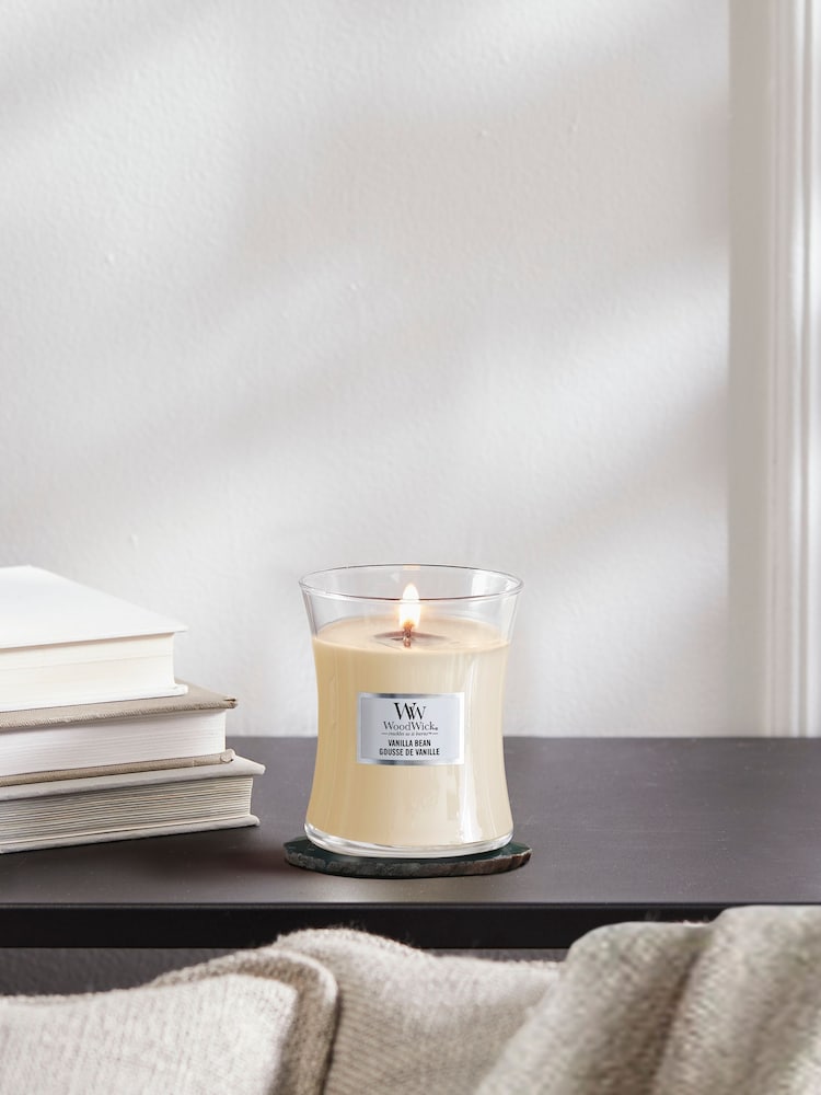 Woodwick Cream Medium Hourglass Bean Candle - Image 1 of 2
