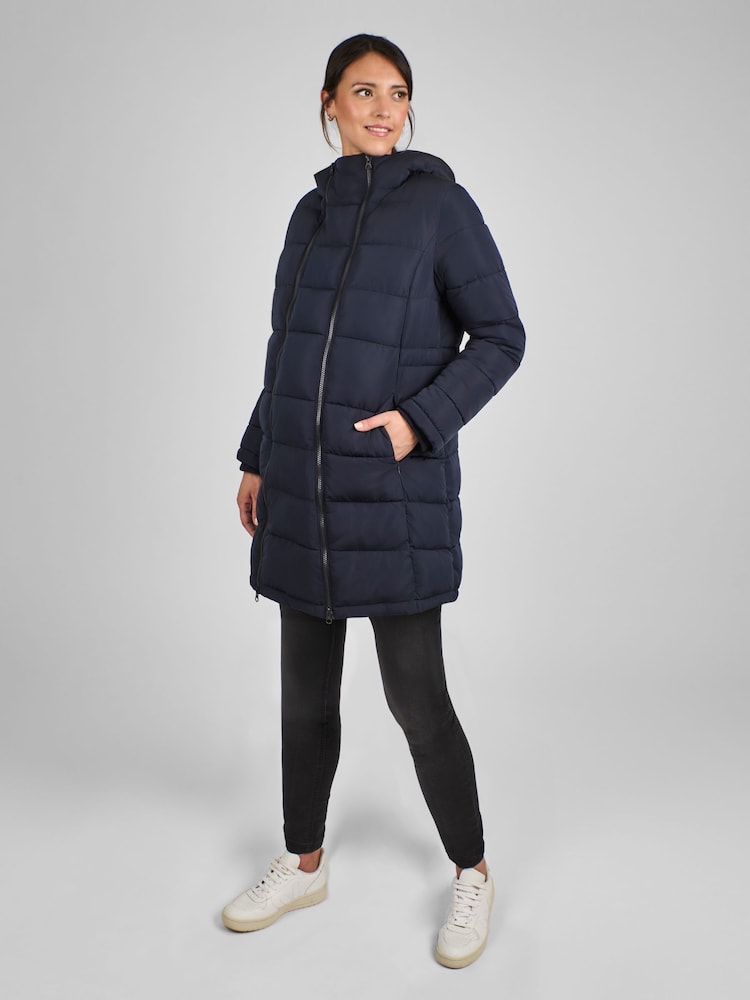 JoJo Maman Bébé Navy Blue 2-in-1 Maternity Puffer Coat - Image 1 of 4