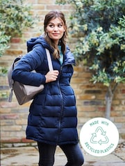 JoJo Maman Bébé Navy Blue 2-in-1 Maternity Puffer Coat - Image 13 of 18