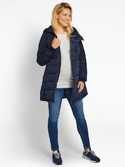 JoJo Maman Bébé Navy Blue 2-in-1 Maternity Puffer Coat - Image 15 of 18