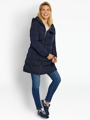 JoJo Maman Bébé Navy Blue 2-in-1 Maternity Puffer Coat - Image 18 of 18