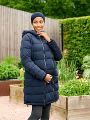 JoJo Maman Bébé Navy Blue 2-in-1 Maternity Puffer Coat - Image 7 of 18