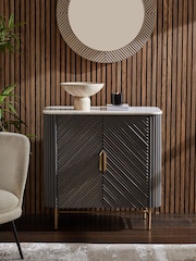 Dark Grey Valencia Marble Mango Wood Small Sideboard - Image 2 of 11