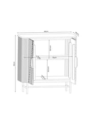 Dark Grey Valencia Marble Mango Wood Small Sideboard - Image 3 of 11