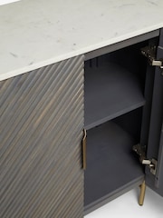 Dark Grey Valencia Marble Mango Wood Small Sideboard - Image 4 of 11