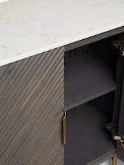 Dark Grey Valencia Marble Mango Wood Small Sideboard - Image 5 of 11