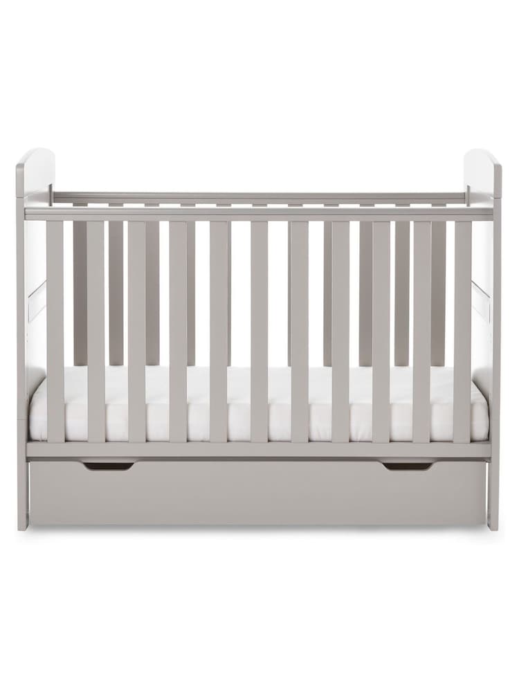 Obaby Grace Warm Grey Mini Cot Bed & Under Drawer - Image 2 of 4