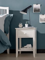 Bentley Designs White Ashby 1 Drawer Bedside Table - Image 1 of 4
