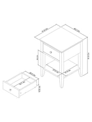Bentley Designs White Ashby 1 Drawer Bedside Table - Image 4 of 4