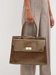 Olive Green Handheld Tote Bag - Image 3 of 9