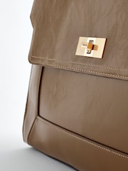 Olive Green Handheld Tote Bag - Image 8 of 9