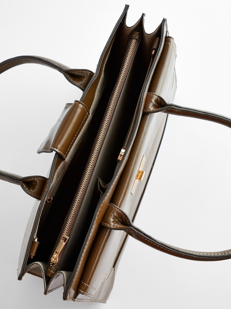 Olive Green Handheld Tote Bag - Image 9 of 9