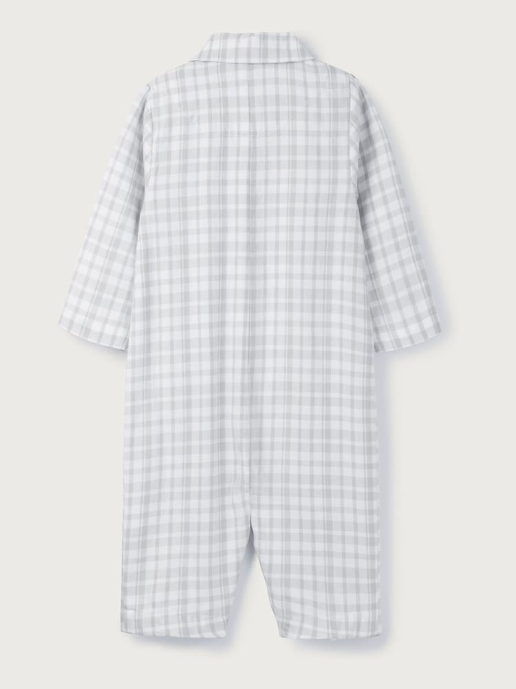 The White Company Organic Cotton Gingham Sleepsuit With Bunny Toy - Image 4 of 4 The White Company Organic Cotton Gingham Sleepsuit With Bunny Toy - Image 4 of 4