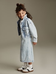 Bleach Wash Crop Denim Jacket (3-16yrs) - Image 3 of 9