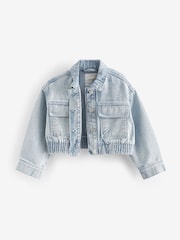 Bleach Wash Crop Denim Jacket (3-16yrs) - Image 8 of 9