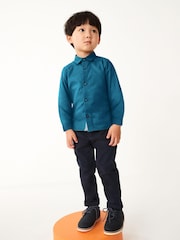 Petrolblau - Gekürztes Oxford-Hemd (3 Monate - 7 Jahre)​​​​​​​ - Bild 2 von 7
