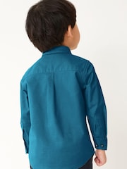 Petrolblau - Gekürztes Oxford-Hemd (3 Monate - 7 Jahre)​​​​​​​ - Bild 3 von 7