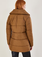 Monsoon Brown Shawl Collar Shannon Padded Coat - Image 2 of 4