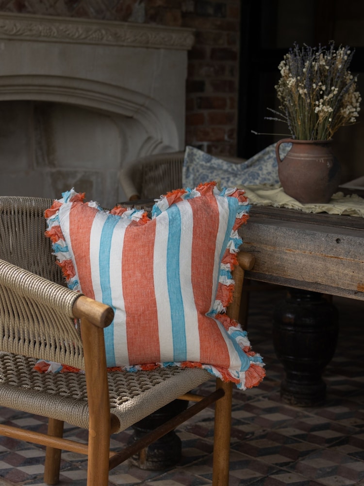 Ellenvale Interiors Coral Hallie Stripe Ruffle Cushion Cover 45 X 45cm - Image 2 of 3
