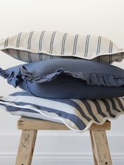Ellenvale Interiors Set of 3 Blue The Boucle Combination Cushion Covers - Image 1 of 6
